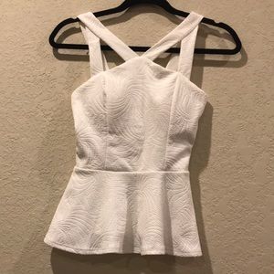 white peplum top